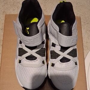 And1 Kids White and Black Sneakers with Neon Yellow Accent